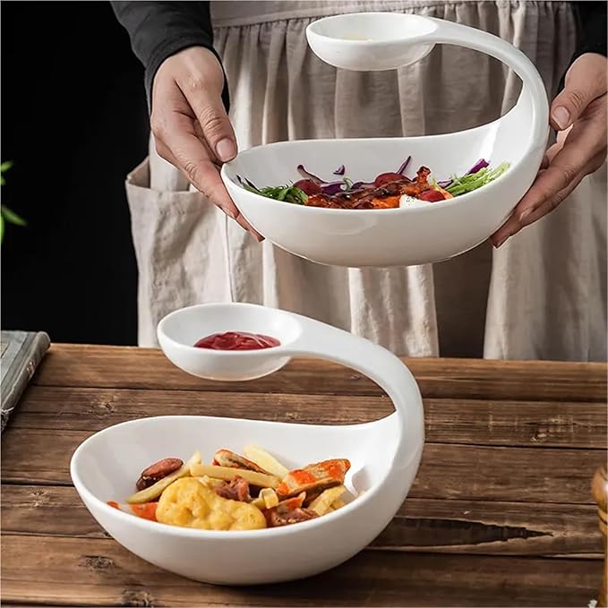 Ceramic Dessert and Appetizer Plate, Sushi Dim Sum Display Dish for Home and Professional Use