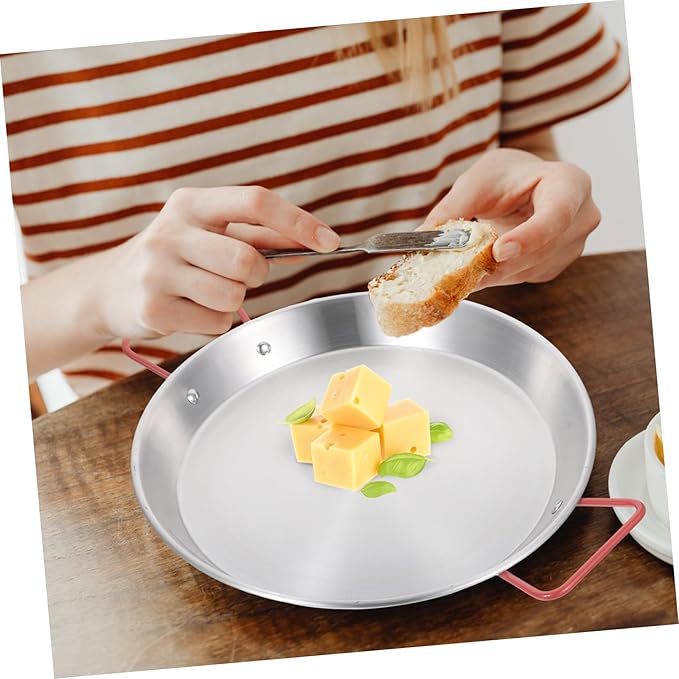 1pc Double Handle Dinner Plate Enamel Tray Serving Platter Snack Plate Decorative Serving Trays Salad Dish Party Platters Kitchen Tableware