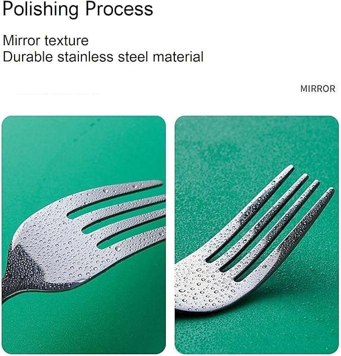 Cute Colorful Silverware Set, Milk Cow Series Ceramic Handle Dinnerware Set Flatware Kitchen Accessories Camping Travel Sets Fork Spoon Chopstick Portable Silverware Set with Case (Color : B