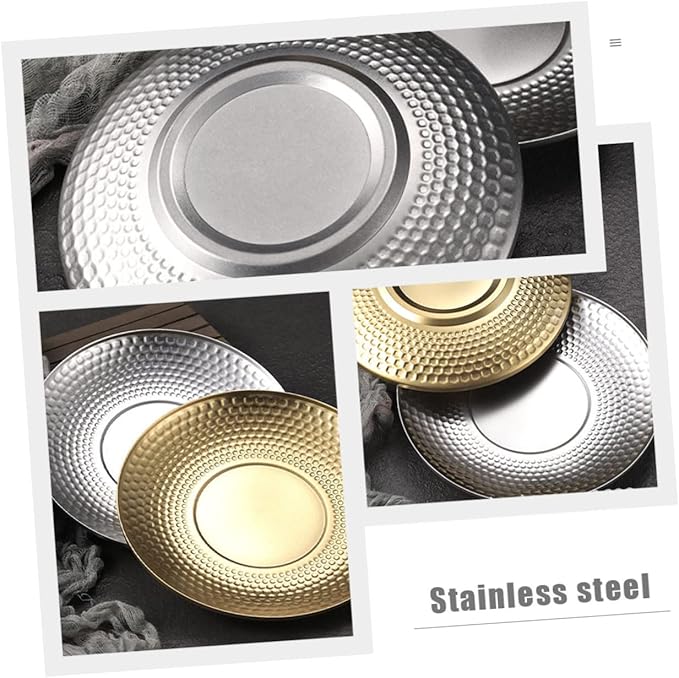 LIFKOME Stainless Steel Fruit Tray Multi-functional Serving Platter for Bbq Snacks Desserts