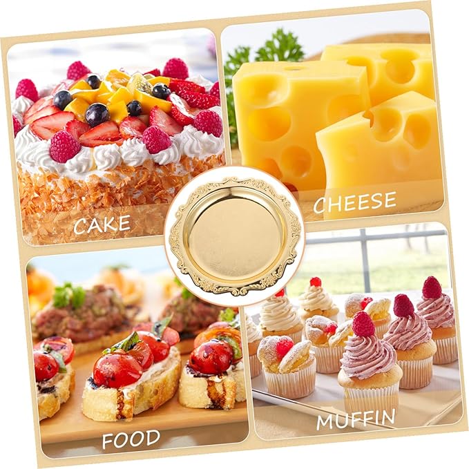 Elegant Gold Serving Tray Large Party Serving Platter Snack Plate for Events Decorative Trays