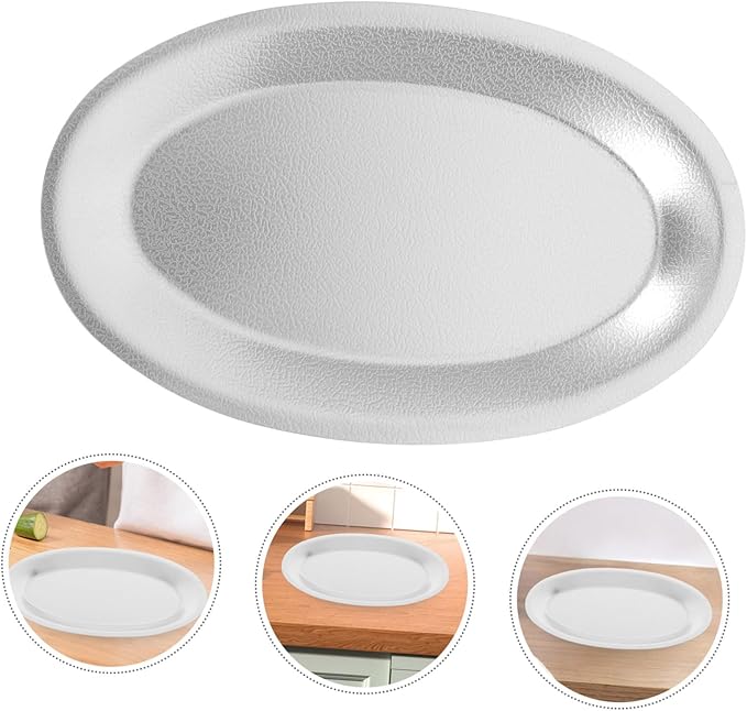 Luxshiny Stainless Steel Oval Serving Tray Snack Dish for Fish Desserts Appetizers Elegant Platter for Parties Events and Home Use Easy to Clean