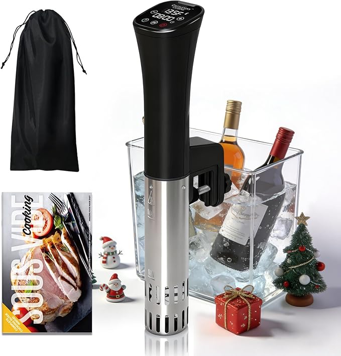 Sous Vide Cooker, Wine Chiller, 1000W, Immersion Circulator Sous Vide Machine, Suvee Cooker with Accurate Temperature & Timer, Fast Heating, Cookbook, Easy to Store, Home Kitchen Use