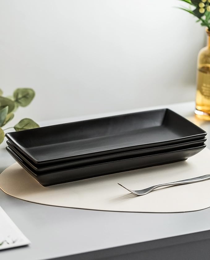 LYEOBOH 3 Tier Serving Tray Set, Tiered Serving Stand with Platters, Serving Dishes for Entertaining Halloween Christmas Party, Collapsible Sturdier Stand & 14 Inch Large Platters for Food Display