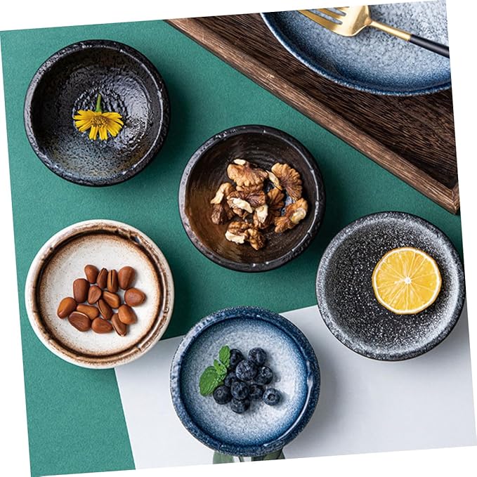 5pcs Ceramic Dipping Plates Condiment Bowls for Plate Sauce Dishes Appetizer Serving