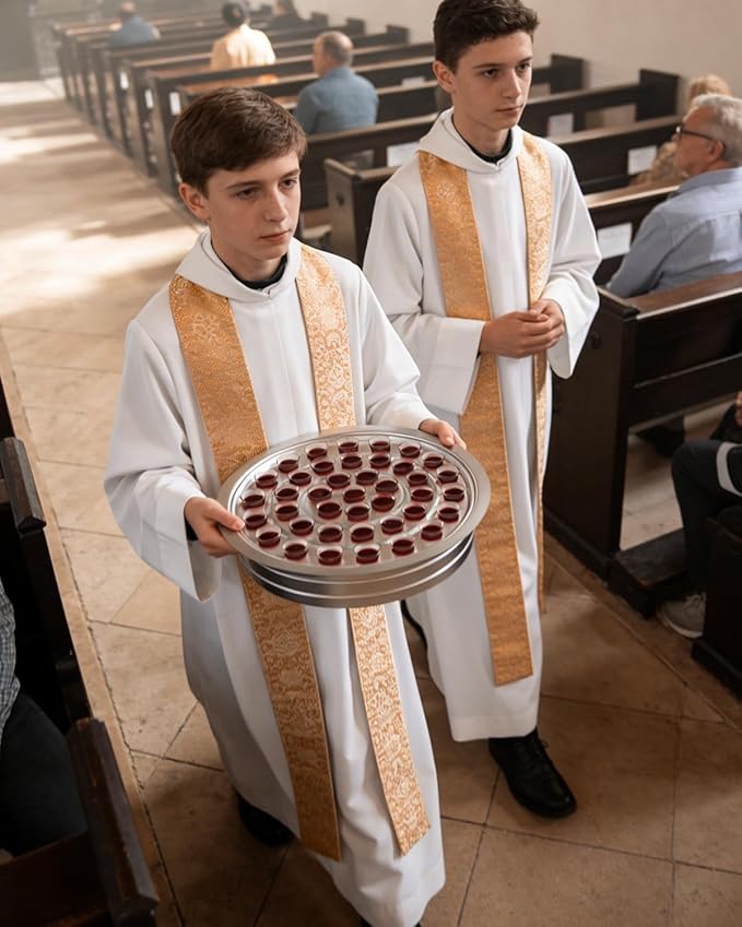 Communion Cup Tray for Churches Stainless Steel Holy Tray for 40 Cups Church Communion Supplies Ware