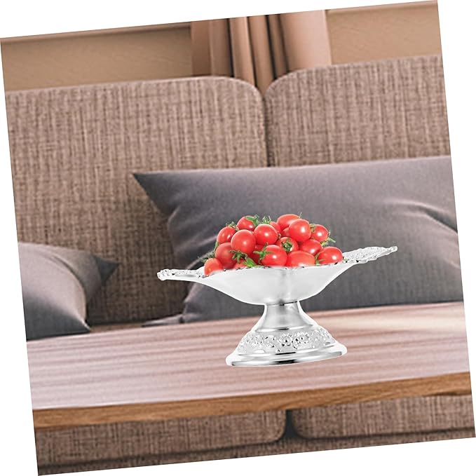 Mikinona European Style Luxury Metal Fruit Serving Tray Decorative Dish for Fruits Snacks and Nuts Compact Design for Home Parties and Gatherings