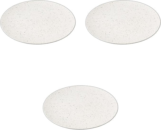 Set of 3, White Mikage, 8.7 inches (22 cm) Round Plate, 8.9 x 0.6 inches (22.5 x 1.5 cm) | Serving Plate Ceramic Setomonohonpo