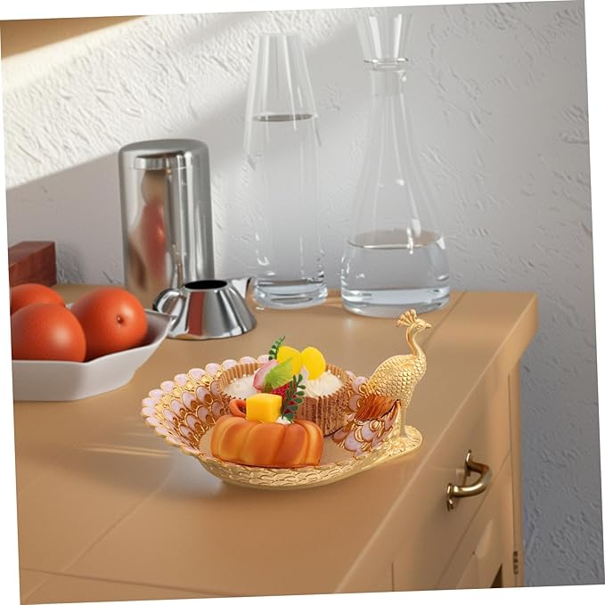 Mobestech Elegant White Fruit Serving Tray Decorative European Style Dessert Plate for Party Snacks