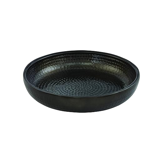 American METALCRAFT, Inc. ADSEAB14 Hammered Aluminum Seafood Tray, Double Wall, Black, 128-Ounce