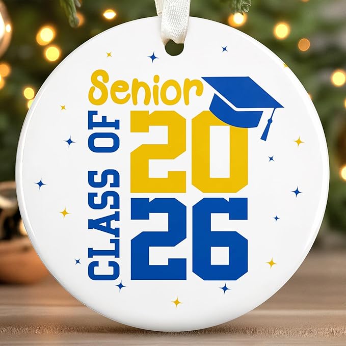 Graduation Ornaments 2026 - Graduation Christmas Ornament - Class of 2026, High School, Senior Gifts for for Women, Daughter - Graduate Ornaments for Christmas Tree - Ceramic Ornament