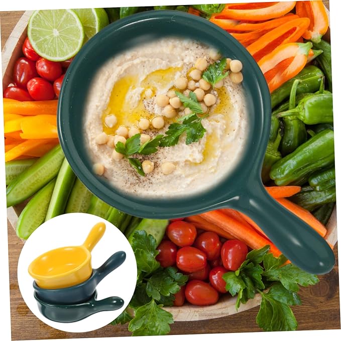PRETYZOOM 3Pcs Ceramic Seasoning Dishes Plates for Condiments and Appetizers Versatile Serving Trays for Home Parties and Restaurants