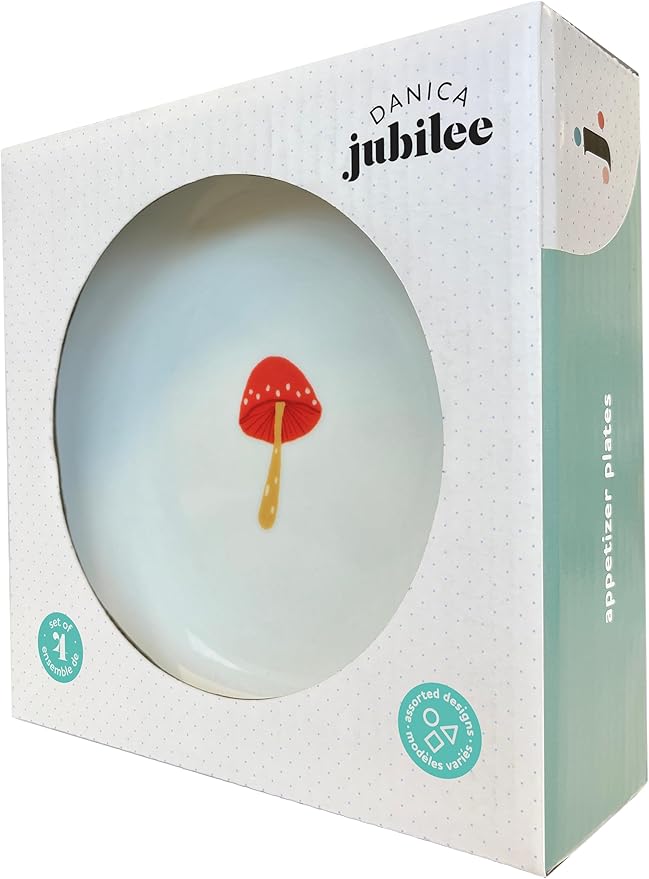 Now Designs Danica Jubilee Appetizer Plates (Set of 4) | Mushroom Gems