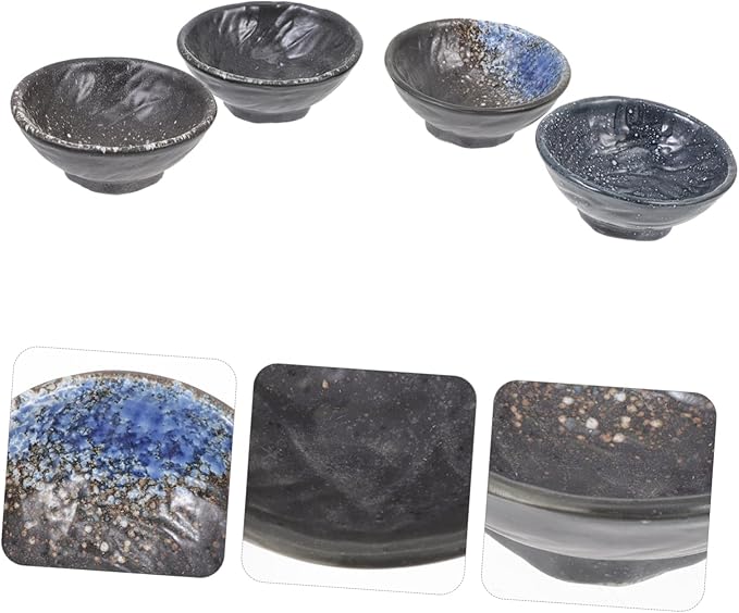 Cabilock 4pcs Ceramic Spice Dishes Sauce Holders Appetizer Plates Elegant Kitchen Accessories for Friends