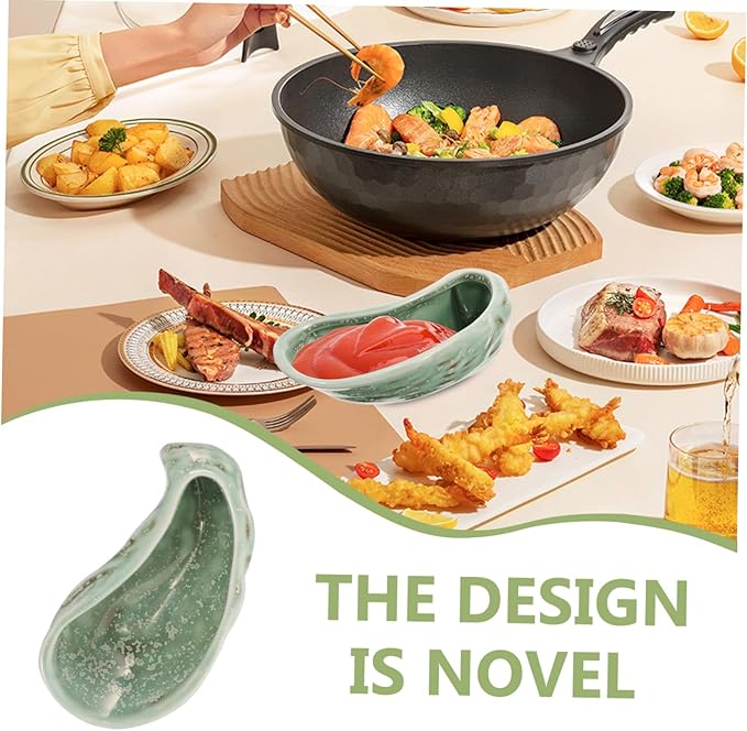 LIFKOME Cute Sushi Plates Ceramic Food Trays Oyster Shell Decor for Modern Cuisine