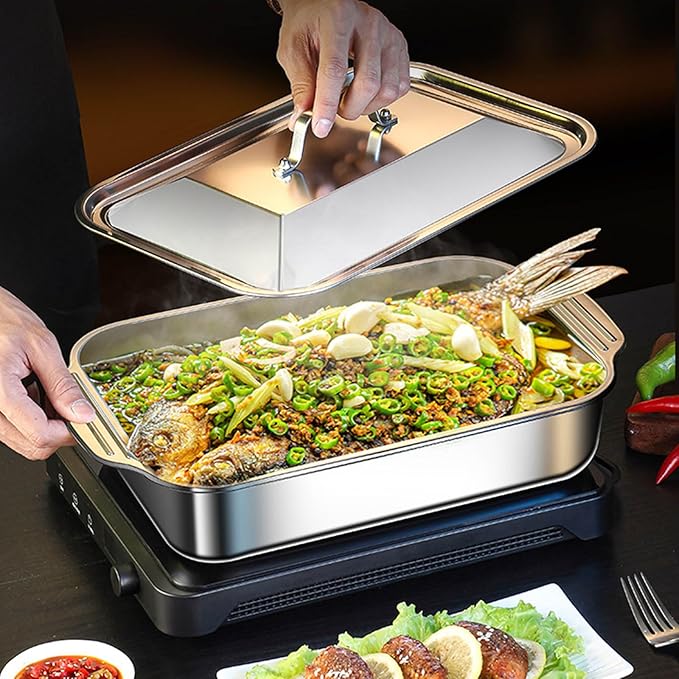 Elegant Silver Square Serving Tray Practical Stainless Steel Food Platter Rusts Dishwasher Compatible