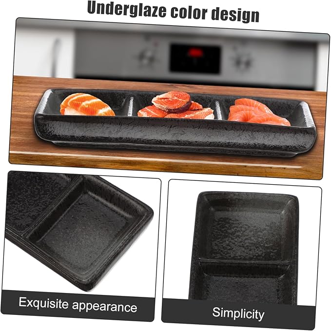 LIFKOME 1pc Ceramic Condiment Dish Sauce Bowls for Plates Bright Beautiful Colors Kitchen Snack Plates Appetizer Serving Tray