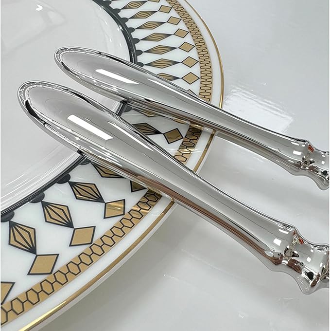 48-pcs Silverware Set with Shell-shaped spoons Cutlery Flatware for 8 Utensils 18/10 Stainless Steel Flatware Sets Utensil Premium Spoons Knife Fork for Kitchen Restaurant Banquet Wedding Christmas