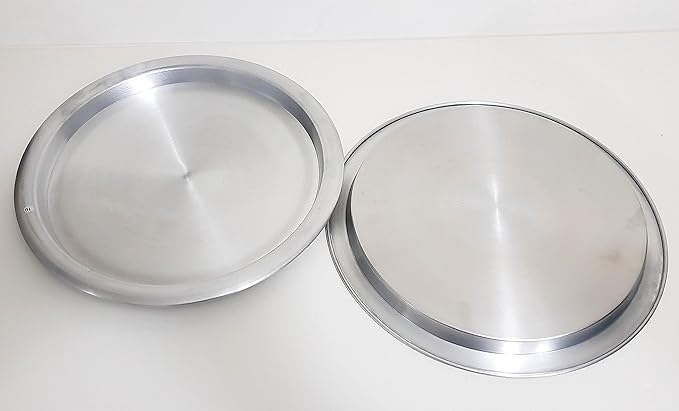 DLK - 2 x 13inch Aluminum Kunefe Tray, Kunafa Plate Set, Kunefe Pan Set of 2 for Sweet,Kunafeh or Kadaifi