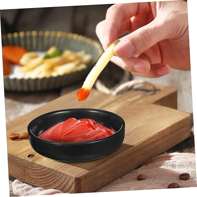 STOBAZA Set of 6 Japanese Style Ceramic Plates Bread Dipping Bowls Asian Chinese Appetizer Dishes for Sushi Sauce Snacks