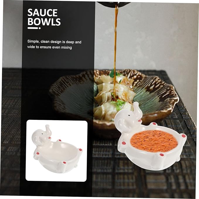 PRETYZOOM Ceramic Sauce Bowl Elegant Seasoning Dish Spice Container for Home Restaurant Use