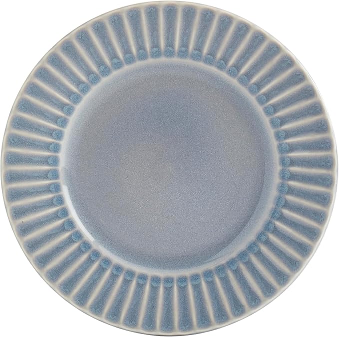Tabletops Gallery Richmond 12-Piece Reactive Glaze Stoneware Dinnerware Set of Kitchen Dishes, Dinner Plates, Cereal Bowls, Service for 4, Gray
