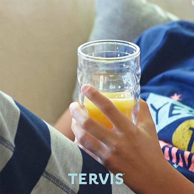 Tervis Clear & Colorful Lidded Made in USA Double Walled Insulated Tumbler Travel Cup Keeps Drinks Cold & Hot, 10oz Wavy, Yellow Lid