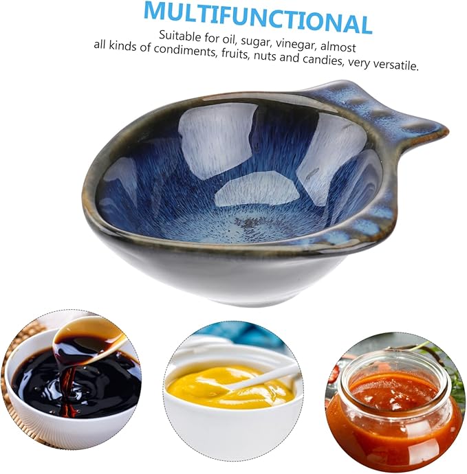 Alipis Ceramic Fish-shaped Sauce Dish for Seasoning Dipping Flavor Bowl Appetizer Plate for for Boys and Girls and Families Easy to Clean Versatile Use Restaurants and Picnics