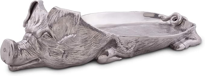 Arthur Court Extra Large Pig Ham Serving Carving Tray Cast Aluminum Perfect for Easter/Christmas Ham 26 inch Long x 12 inch Wide x 7 inch Tall
