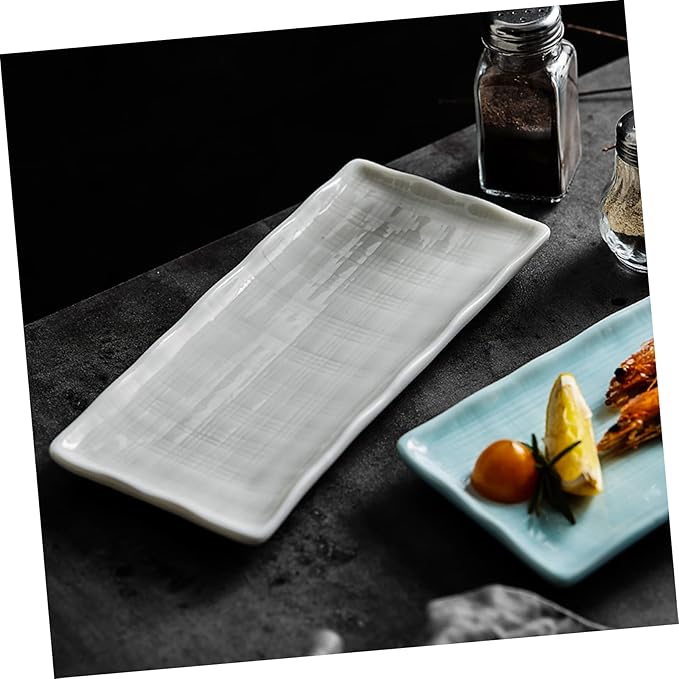 Ceramic Food Plate Elegant Rectangular Snack Tray Food Grade Kitchen Tableware for Home Restaurant Use Easy to Clean Beautiful Design for Desserts and Appetizers