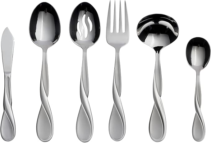 Oneida Satin Aquarius 6-Piece Serving Set, Stainless, Medium