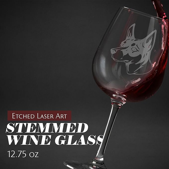 Miniature Fox Terrier Dog Personalized Custom Themed Etched 12.75oz Wine Glass
