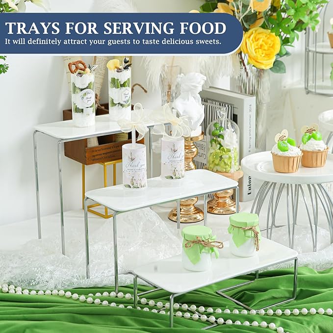 12 Inch * 4.5Inch 3 Tier Serving Trays for Party, Polypropylene Serving Platters , Trays Trays for Serving Food, Dessert Stand