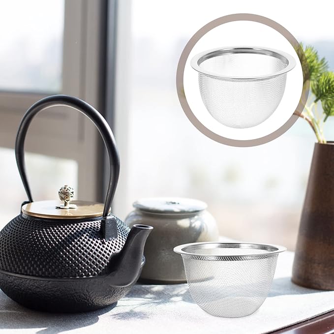 YARNOW 8 Pcs Tea Pot Strainer Teapot Mesh Strainer Insert Stainless Steel Tea Filter Basket for Tea Coffee 2.8 Inch Diameter