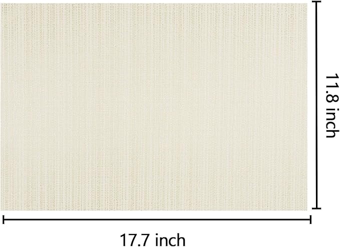 AHHFSMEI Placemats for Dining Table Set of 4 Woven Vinyl Plastic Place Mats Non-Slip Heat Insulation Stain Resistant Table Mats Washable Easy Clean Placemats (Multi Beige,4)