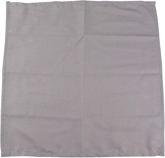 Solid Color Blended Thin Dinner Cloth Napkins - Set of 12 (40 x 40 cm) - for Events & Home Use (Silver)