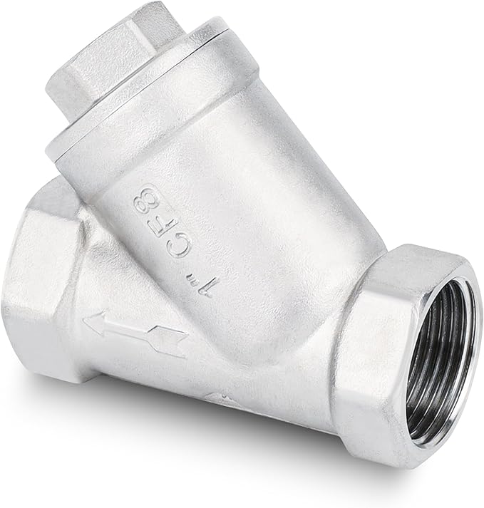 Industrial Plumbing Y Strainers NPT Female 1", Heavy Duty 304 Stainless Steel Y-Strainer, Y-Shaped Filter Valve Connector with 80 Mesh Screen to Remove Excess Impurities for Water Oil Gas DN25