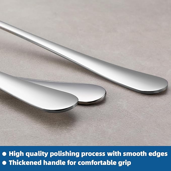 16 Pcs Teaspoons Set, Food-Grade Stainless Steel Spoons Silverware, Cutlery Tea Spoons, Durable Dessert Spoons, Metal Spoon for Home, Kitchen or Restaurant, Mirror Polished, Dishwasher Safe 6.7 Inch