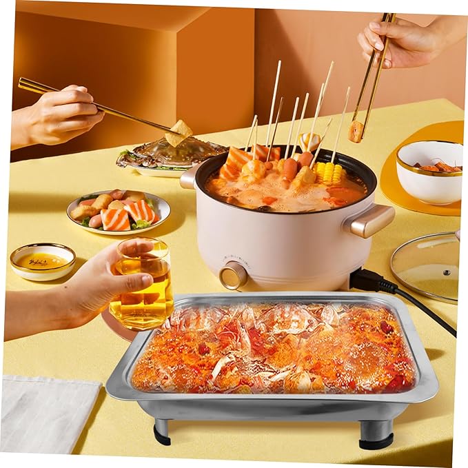 VALICLUD Stainless Steel Dinner Plate Serving Tray Lunch Trays Buffet Food Holder