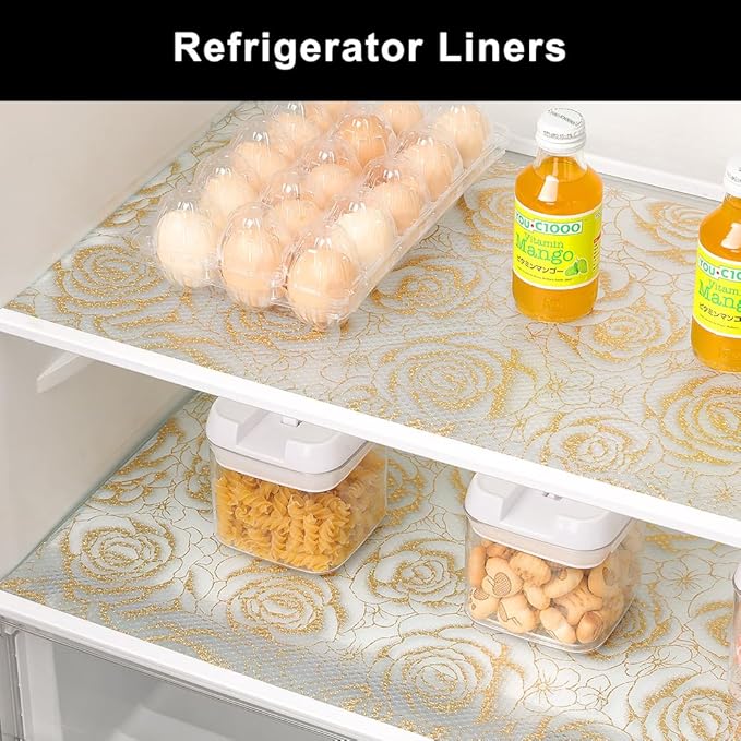 Cooyes Shelf Liner – Premium Non-Adhesive Cabinet & Drawer Liner for Kitchen – Waterproof Shelf Paper with Modern Pattern – Durable EVA Cabinet Mat – Easy to Cut （17.5" W x 78.7" L）