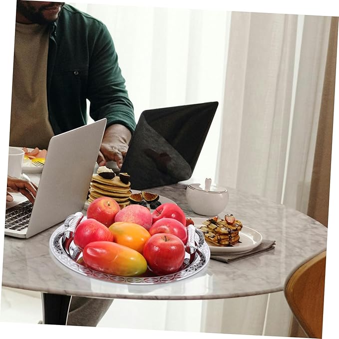 European Style Fruit Serving Tray with Elegant Pattern for Home Display Snacks and Fruits Multi Functional Candy and Snack Storage Dish