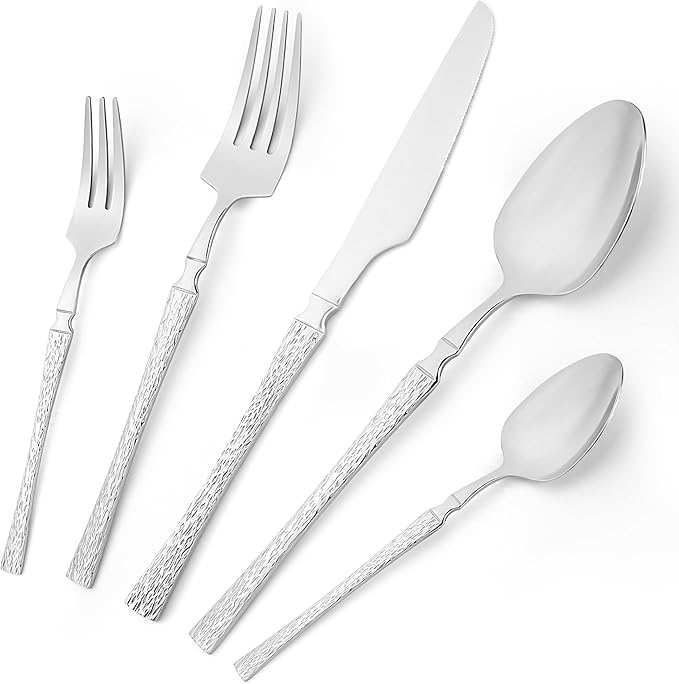 Silverware Set for 8, Silverware Set 40 Piece Cutlery Set, Stainless Steel Flatware, Forks and Spoons Silverware Set for Flatware Set for 8, Be Suitable for Home, Restaurant, Wedding, Party