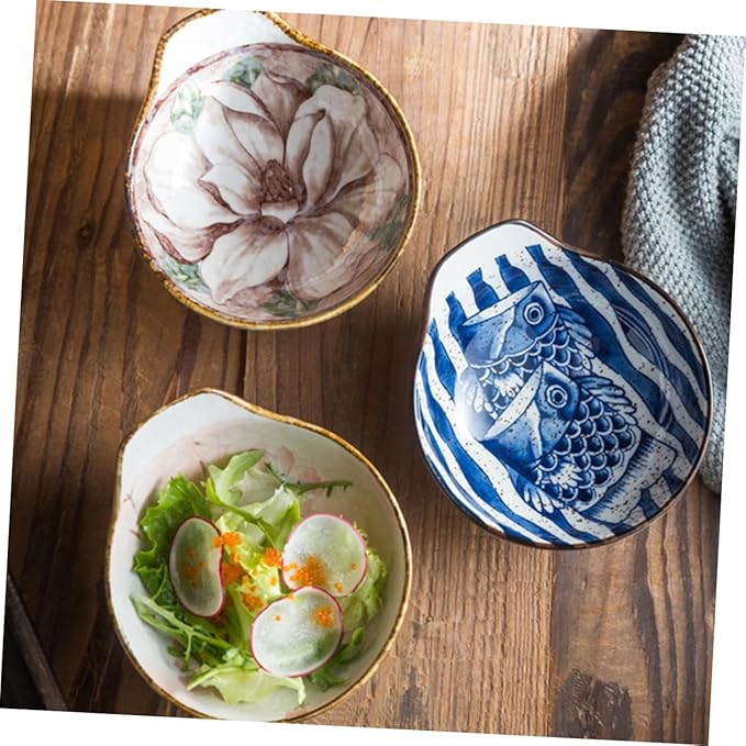 ABOOFAN 3pcs Underglaze Sauce Bowl Versatile for Appetizer Plates Dessert Plates Random Style