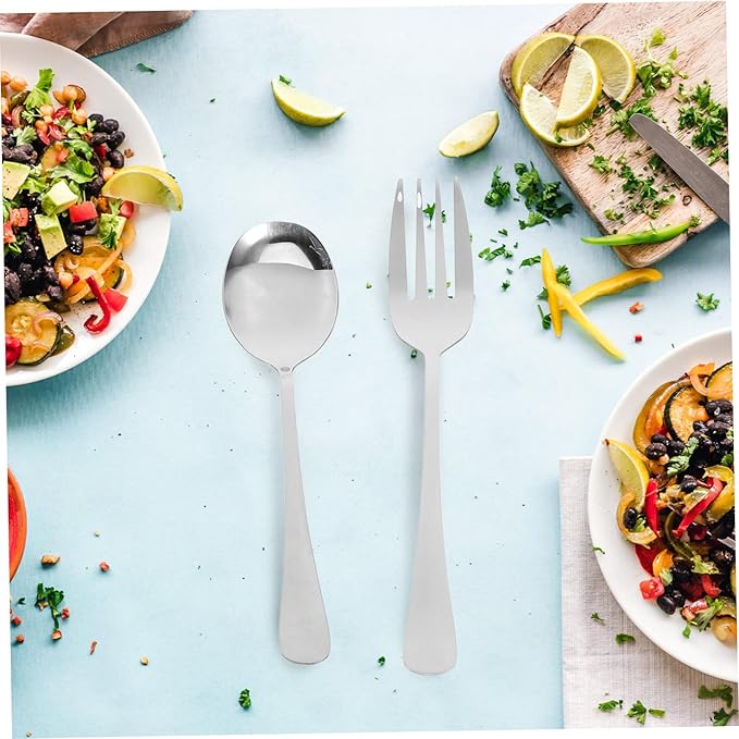 Alipis 2sets Travel Utensil Set Serving Spoon Set Reusable Silverware Party Tableware