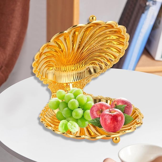 Fruit Bowl Serving Tray Decorative Bread Tray for Kitchen Counter Dessert, Gold S