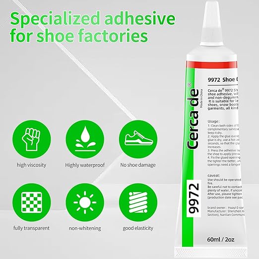 Shoe Glue Heavy Duty，Shoe Sole Repair Adhesive，Clear, Waterproof, high Strength, Strong Shoe Glue for Sneakers, Leather Shoes, Hiking Shoes, Boots, Sandals, 2oz.
