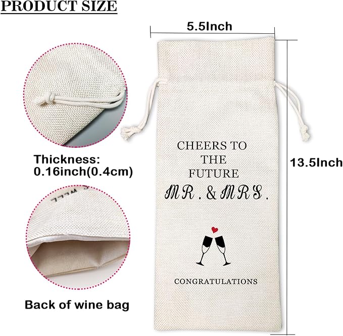 LANBAIHE Mr & Mrs Wine Bag - Engagement & Wedding Gift, Cheers to The Future