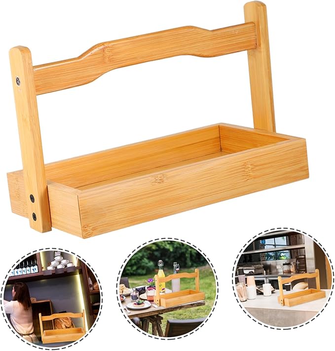 Cabilock Creative Wooden Serving Tray Versatile Storage Plate for Snacks Desserts and More for Restaurants Bakeries and Home Use Functional and Space-Saving Design