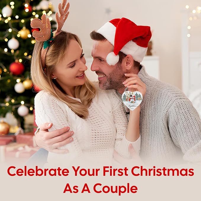 NewEleven Couple Gifts - Our First Christmas Ornament 2025 for Him, Her, for Couple - Newlywed Gift, Meaningful Present from Wife, Husband - Christmas Ornament