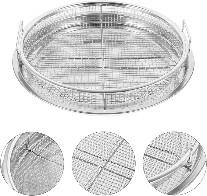 Kichvoe 1set Bbq Tray Grill Prep Meat Strainer for Outdoor Barbecue and Indoor Dining Serving Plate for Fried and Grilled Foods
